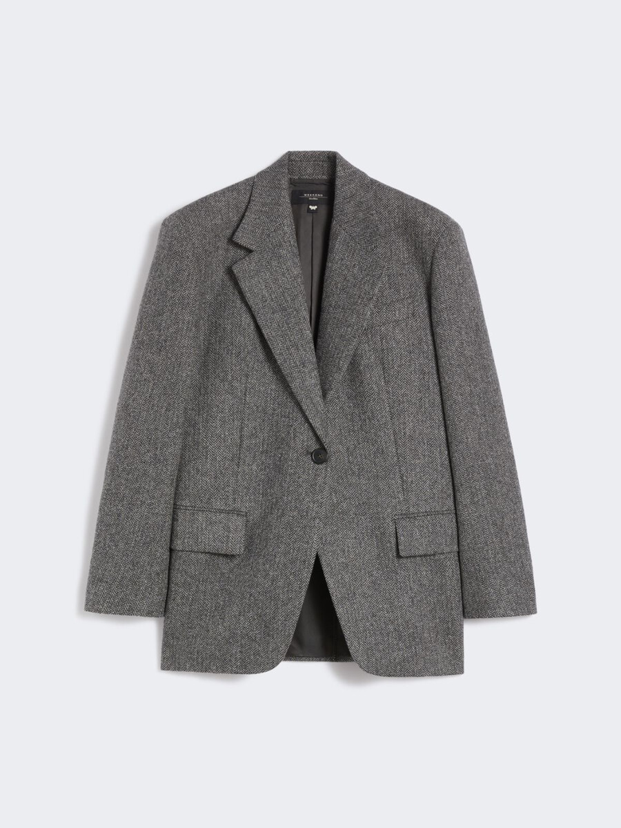 oversize wool blazer - dark grey