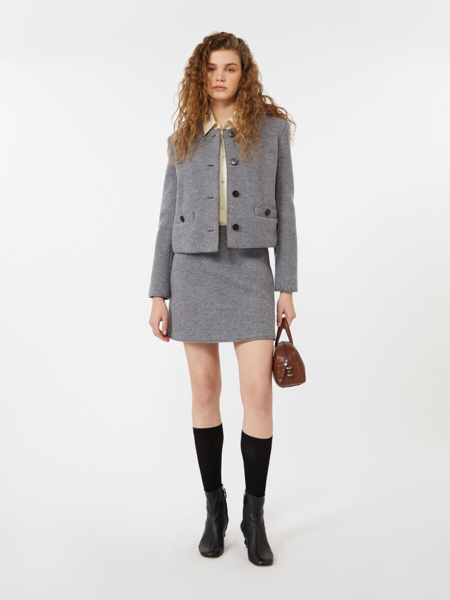 boiled wool jersey jacket - medium grey
