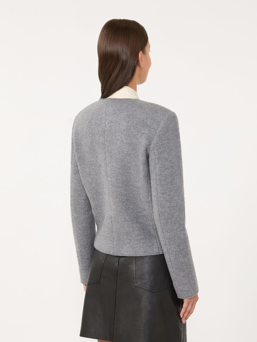boiled wool jersey jacket - medium grey