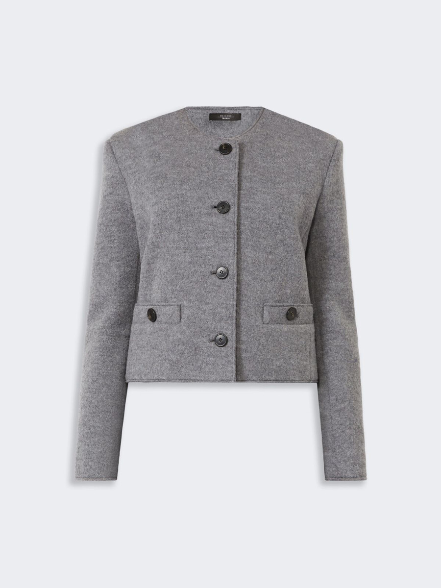 boiled wool jersey jacket - medium grey