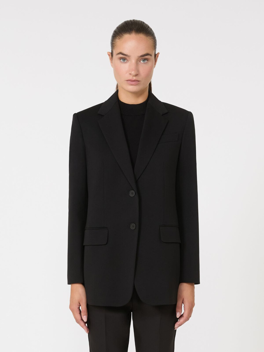 milano-knit jersey blazer - black