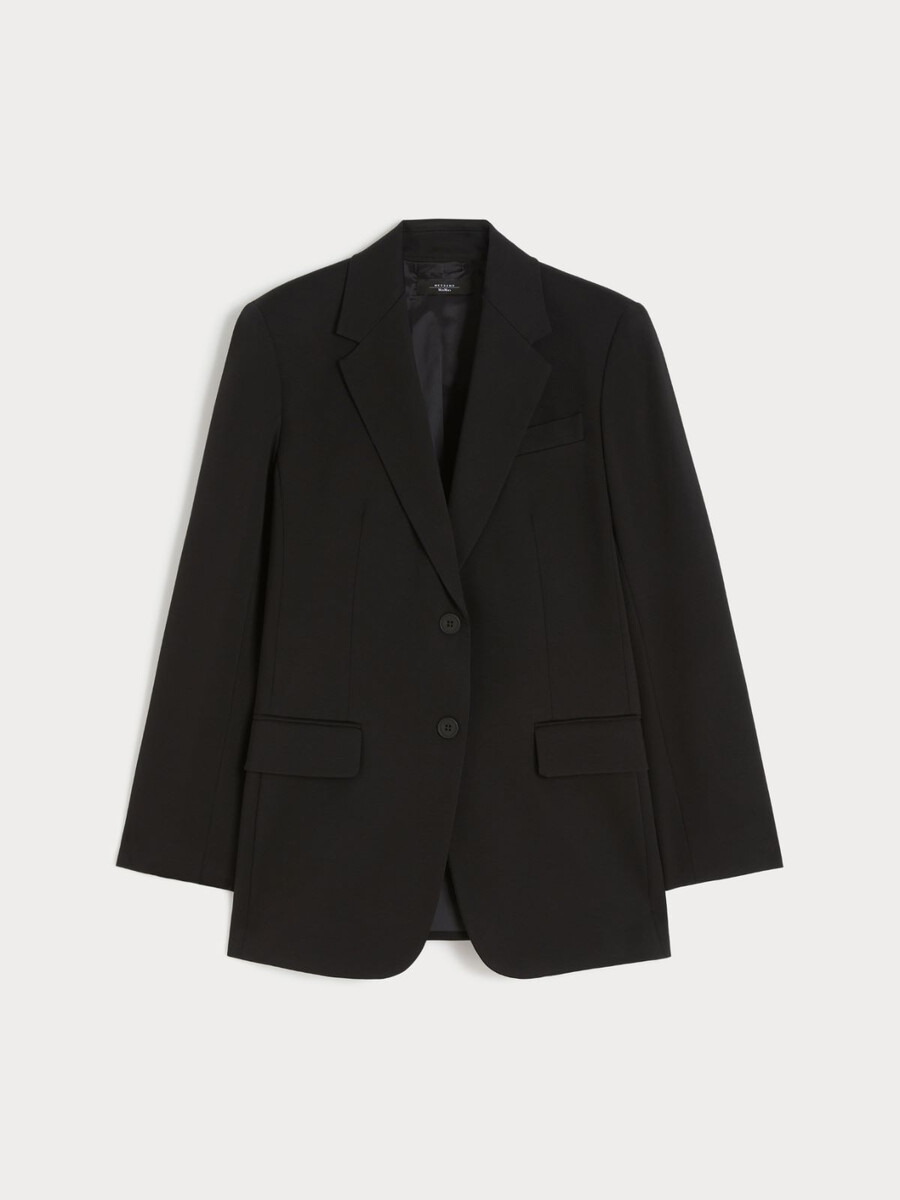milano-knit jersey blazer - black