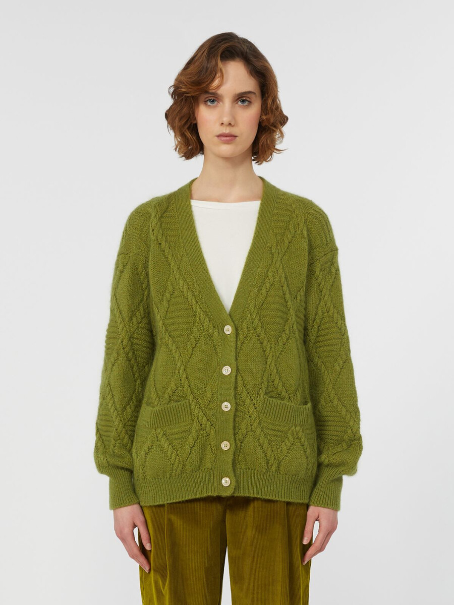 mohair blend cardigan - green