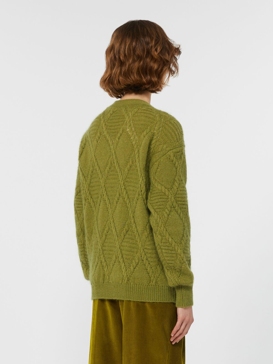 mohair blend cardigan - green
