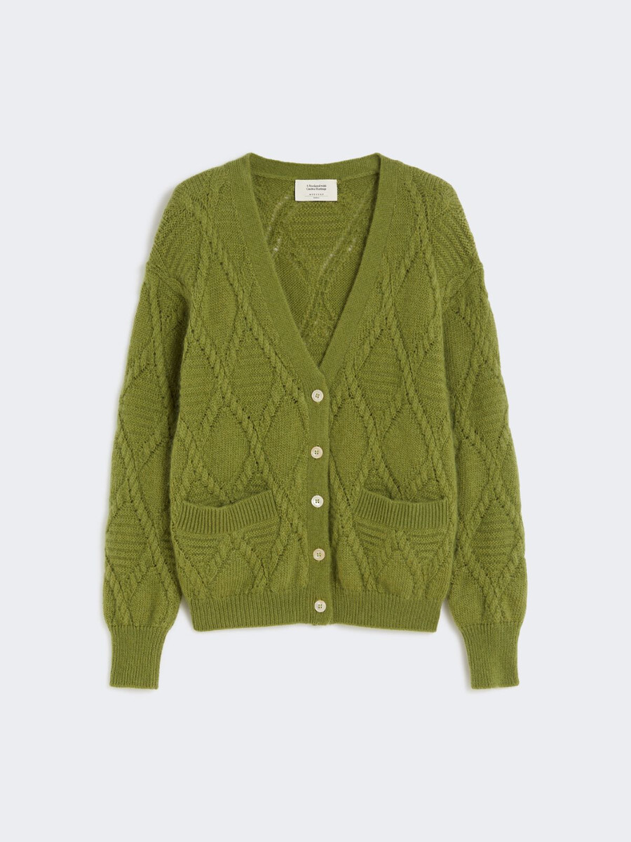 mohair blend cardigan - green