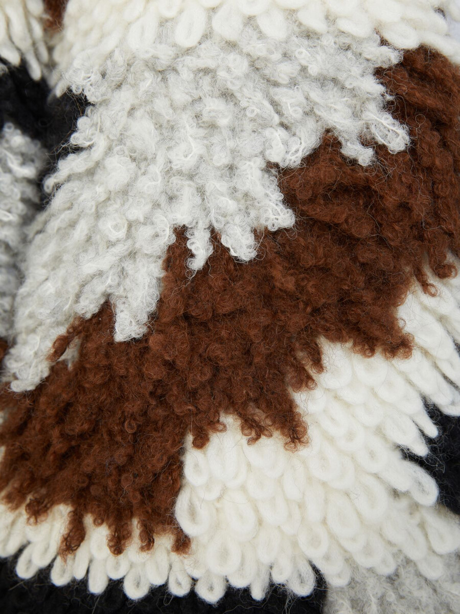 soft jacquard alpaca cardigan - brown