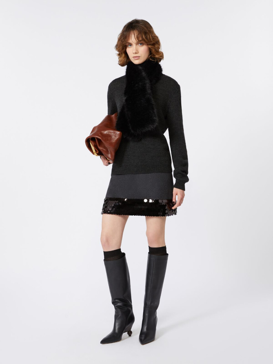 mohair knit jumper - dark grey