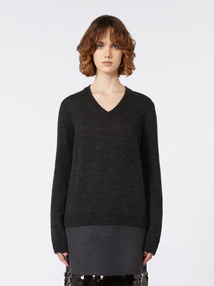mohair knit jumper - dark grey