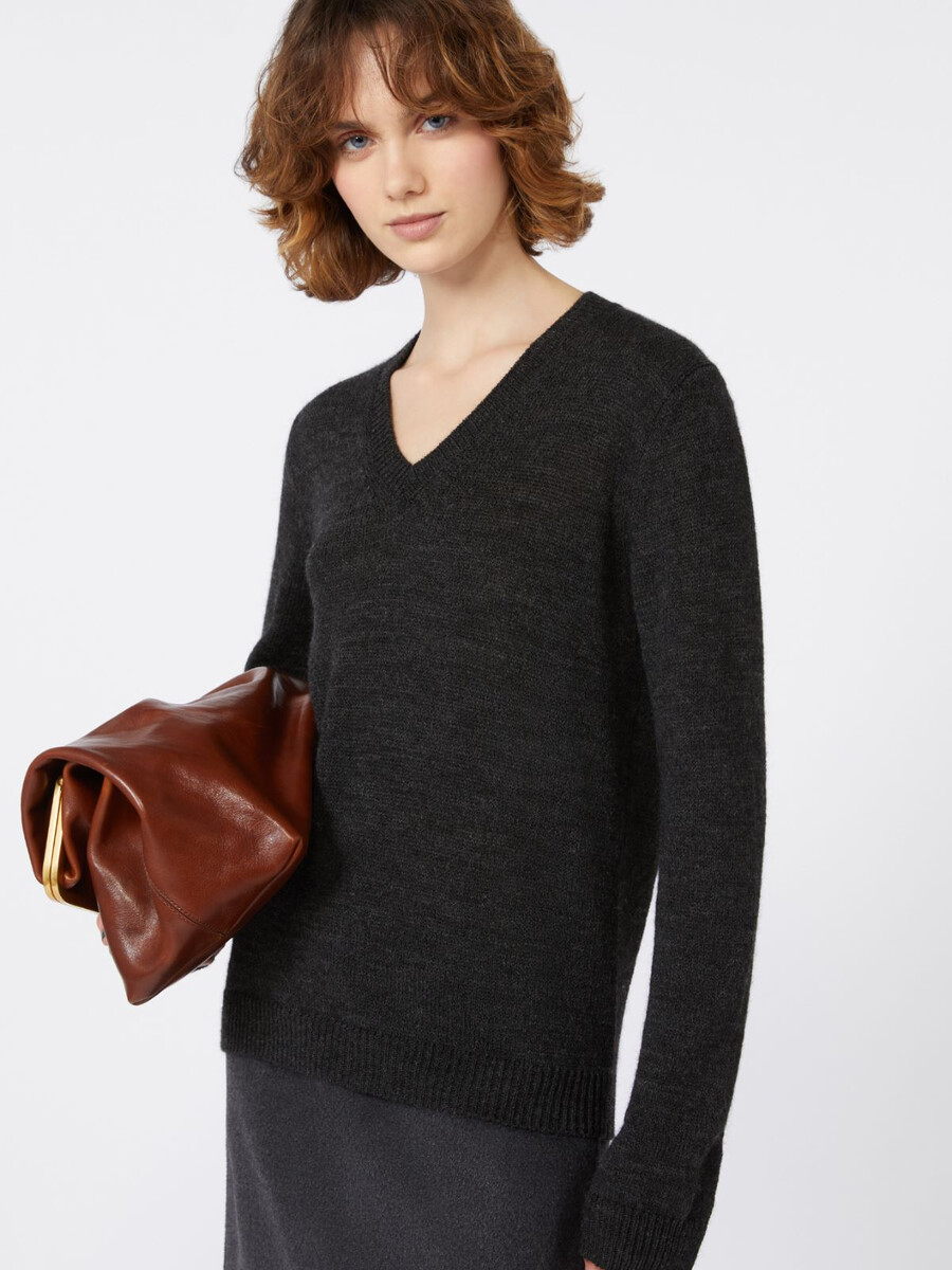 mohair knit jumper - dark grey