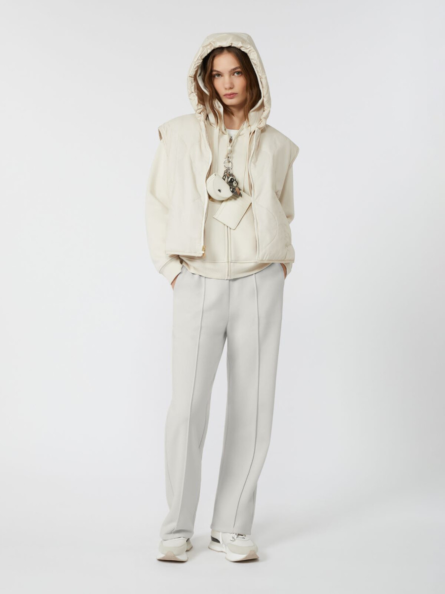 reversible water-repellent canvas gilet - ivory