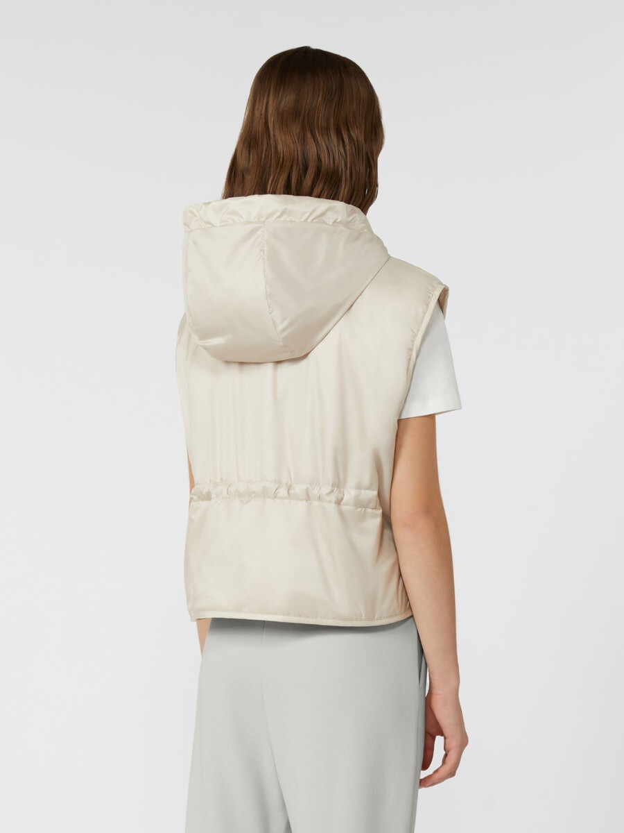 reversible water-repellent canvas gilet - ivory