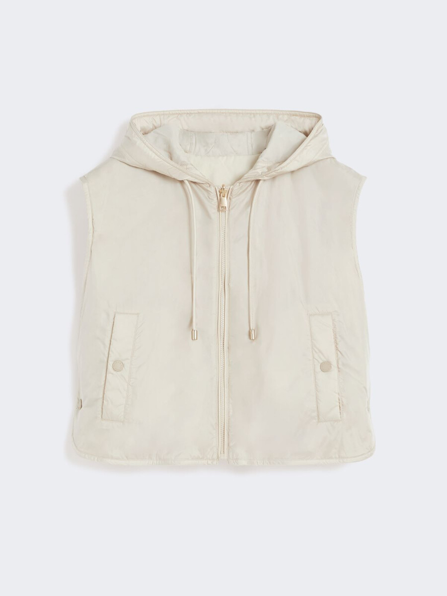 reversible water-repellent canvas gilet - ivory