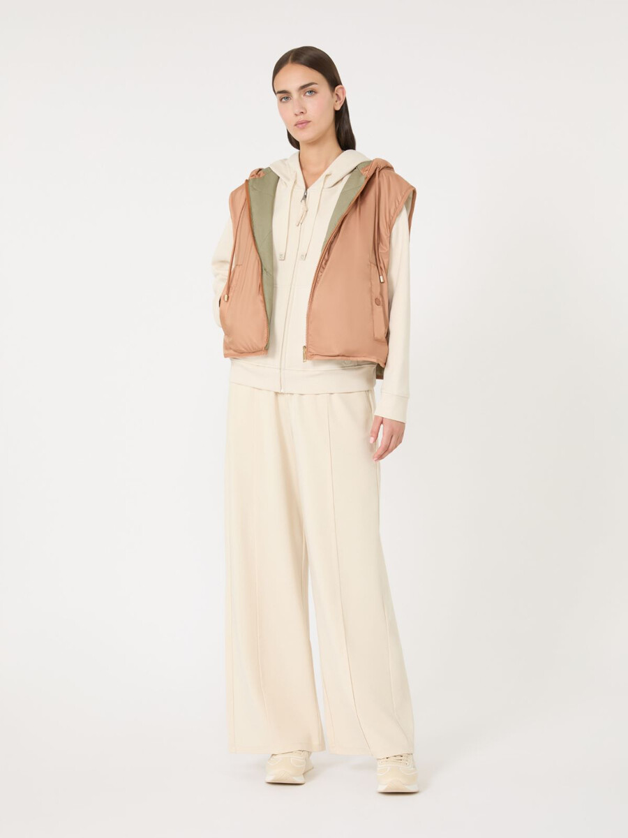 reversible water-repellent canvas gilet - caramel
