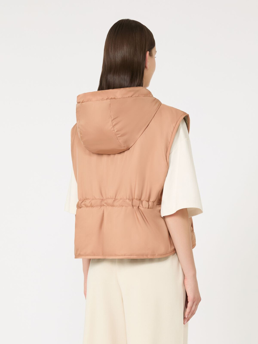reversible water-repellent canvas gilet - caramel