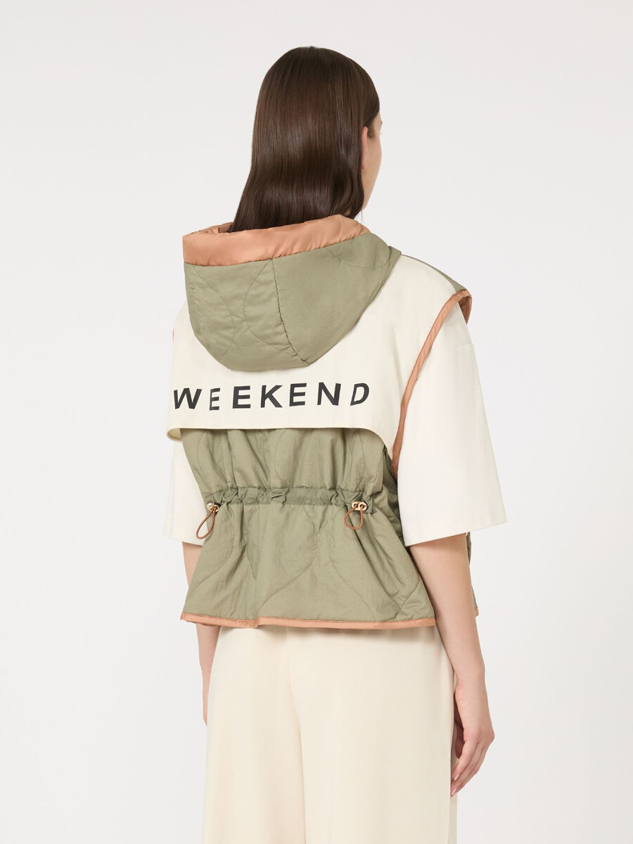 reversible water-repellent canvas gilet - caramel