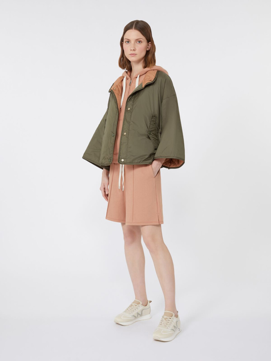 reversible water-repellent canvas jacket - kaki