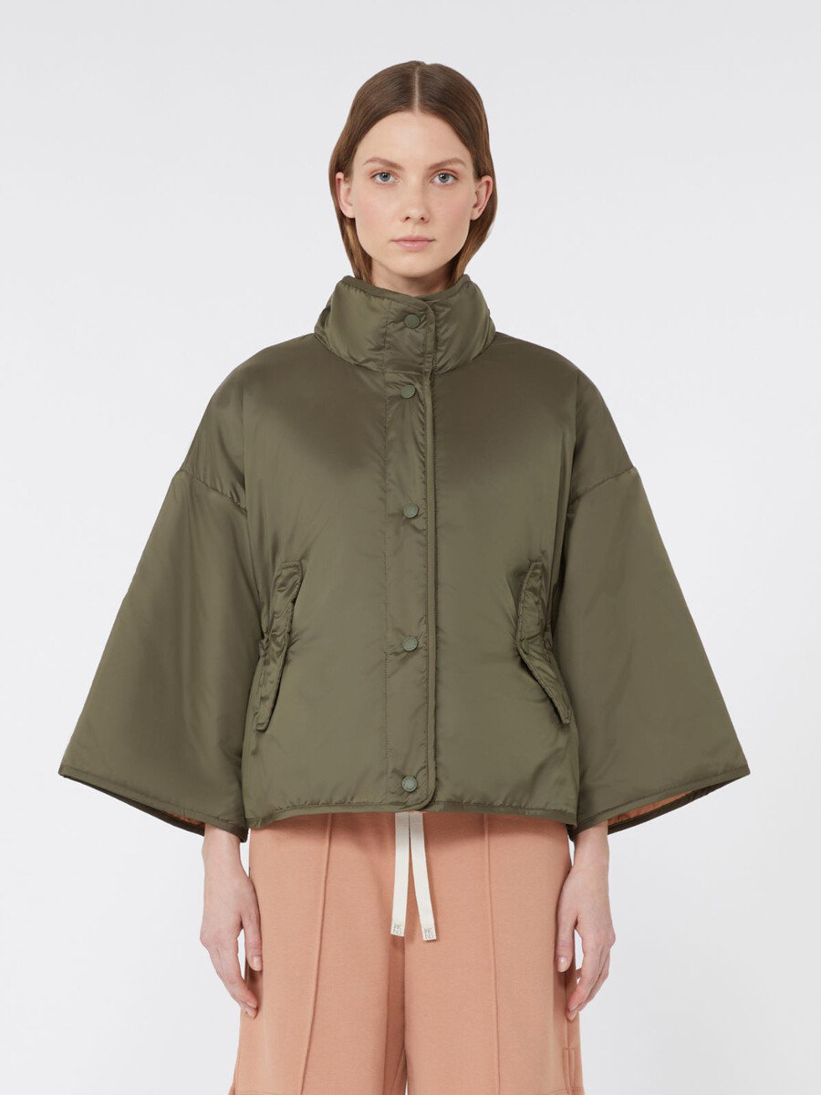 reversible water-repellent canvas jacket - kaki