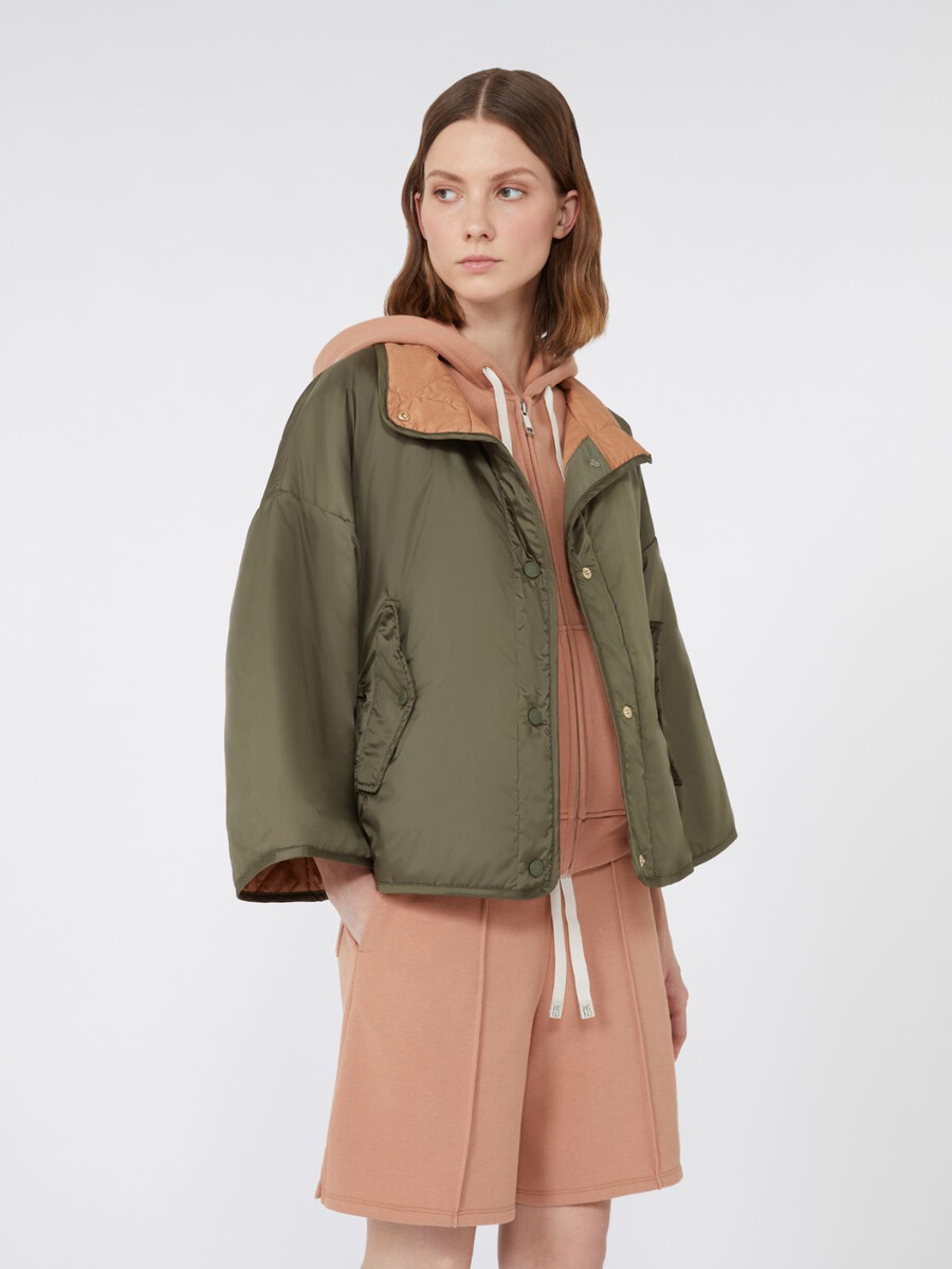 reversible water-repellent canvas jacket - kaki