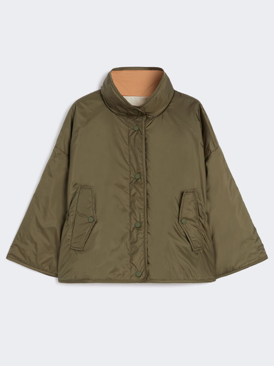 reversible water-repellent canvas jacket - kaki