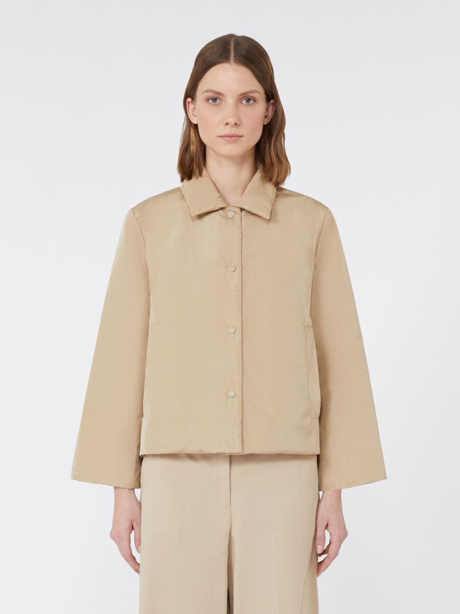 reversible taffeta jacket - beige