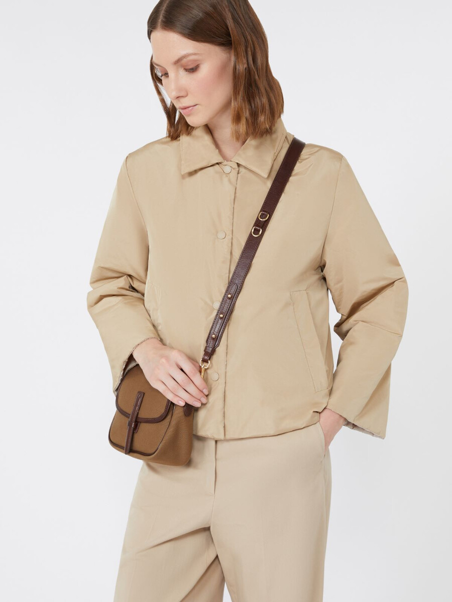 reversible taffeta jacket - beige