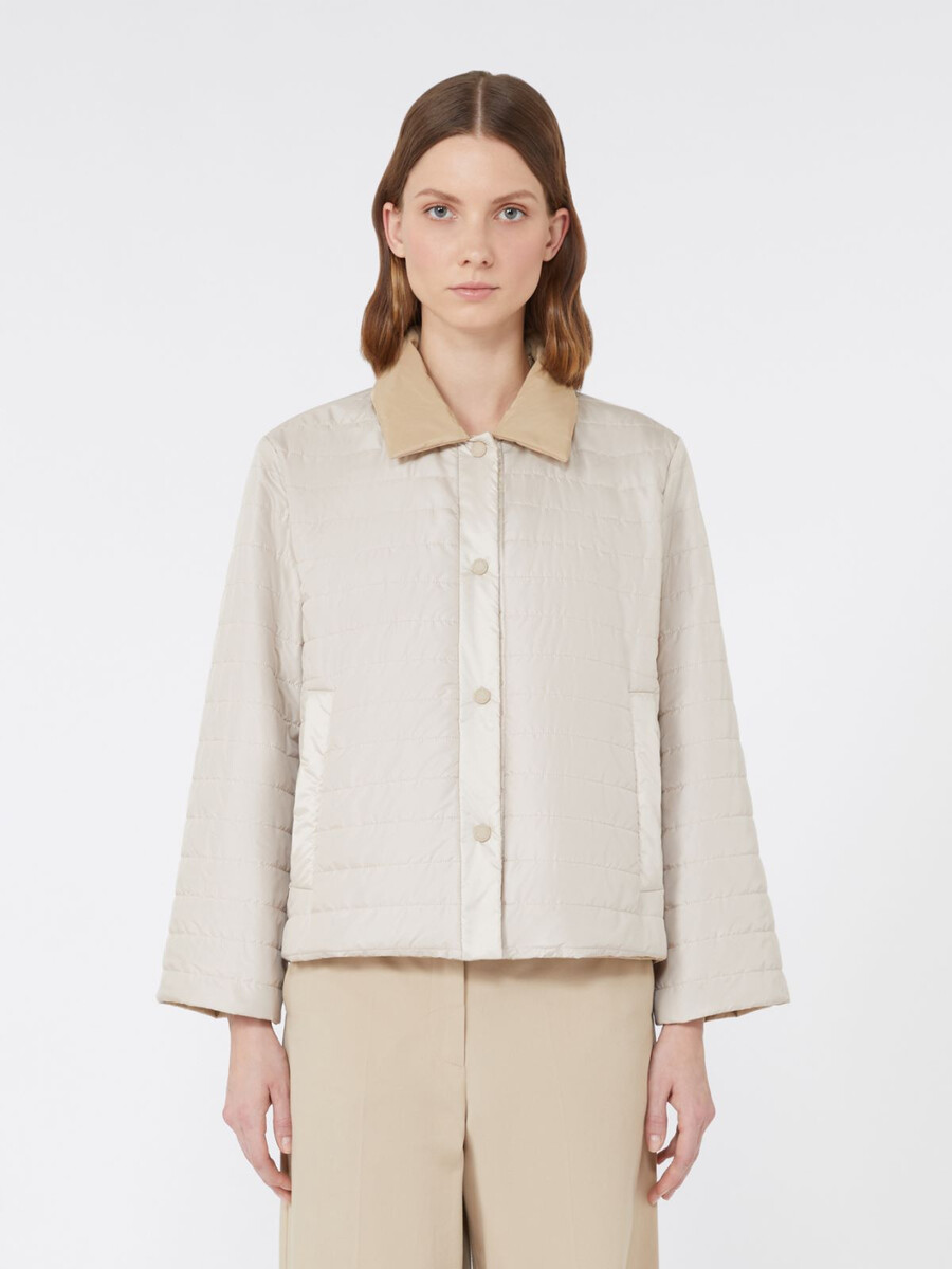 reversible taffeta jacket - beige