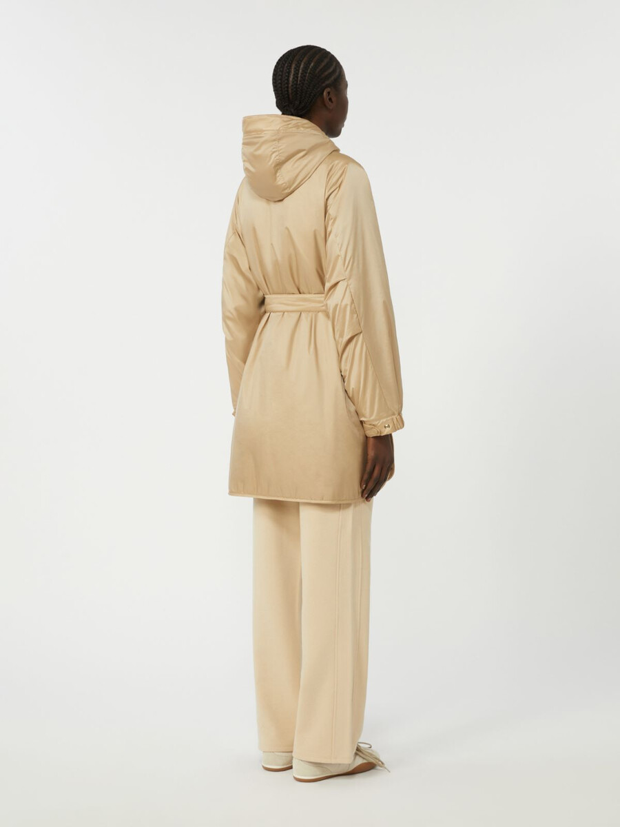 reversible padded parka in water-repellent canvas - beige
