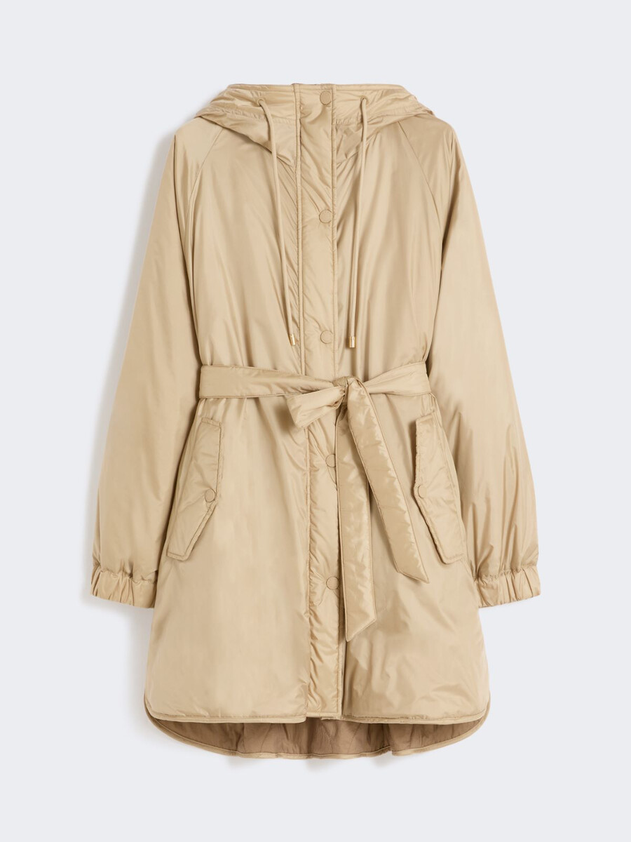 reversible padded parka in water-repellent canvas - beige