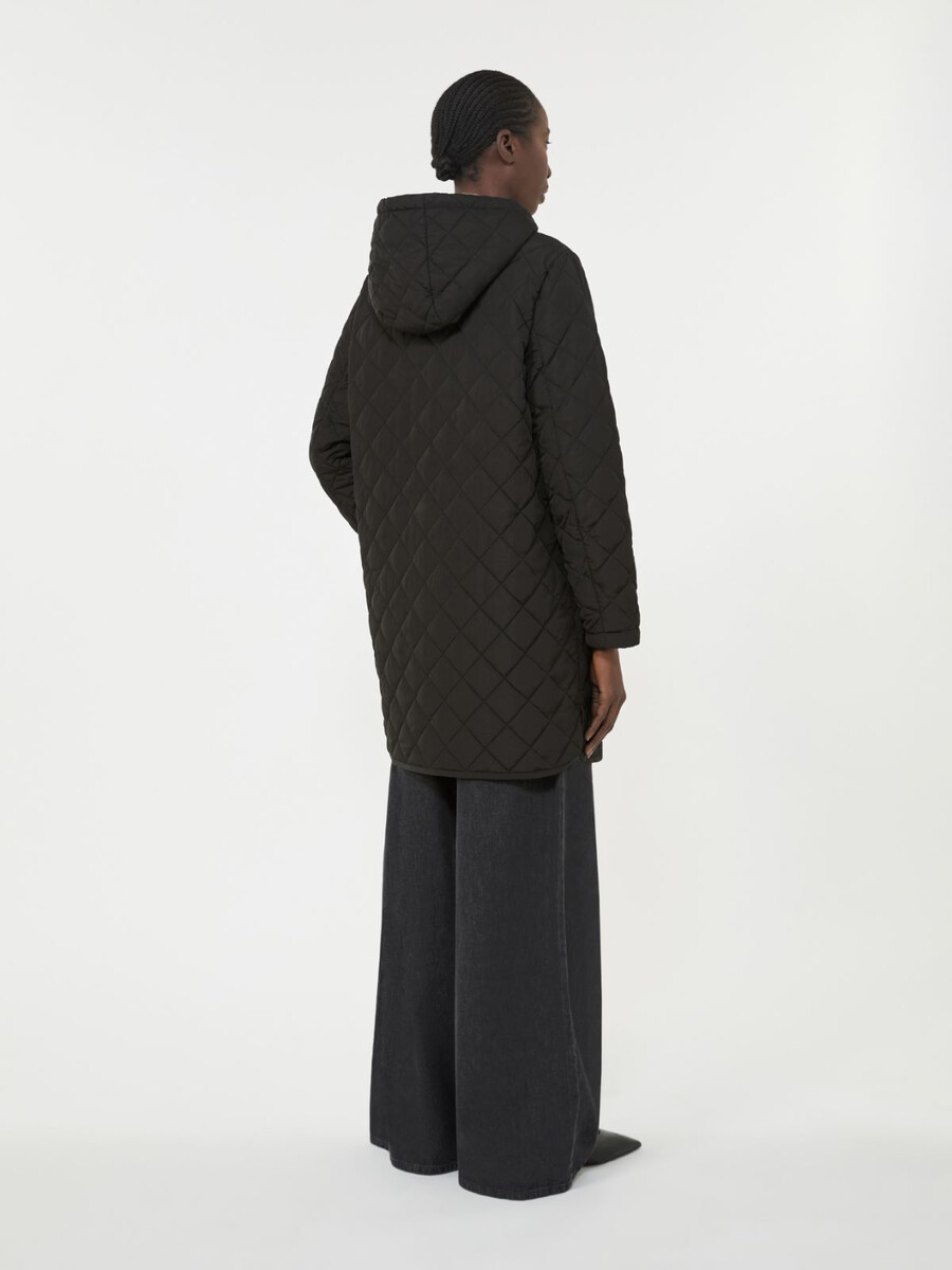 water-repellent fabric padded parka - black