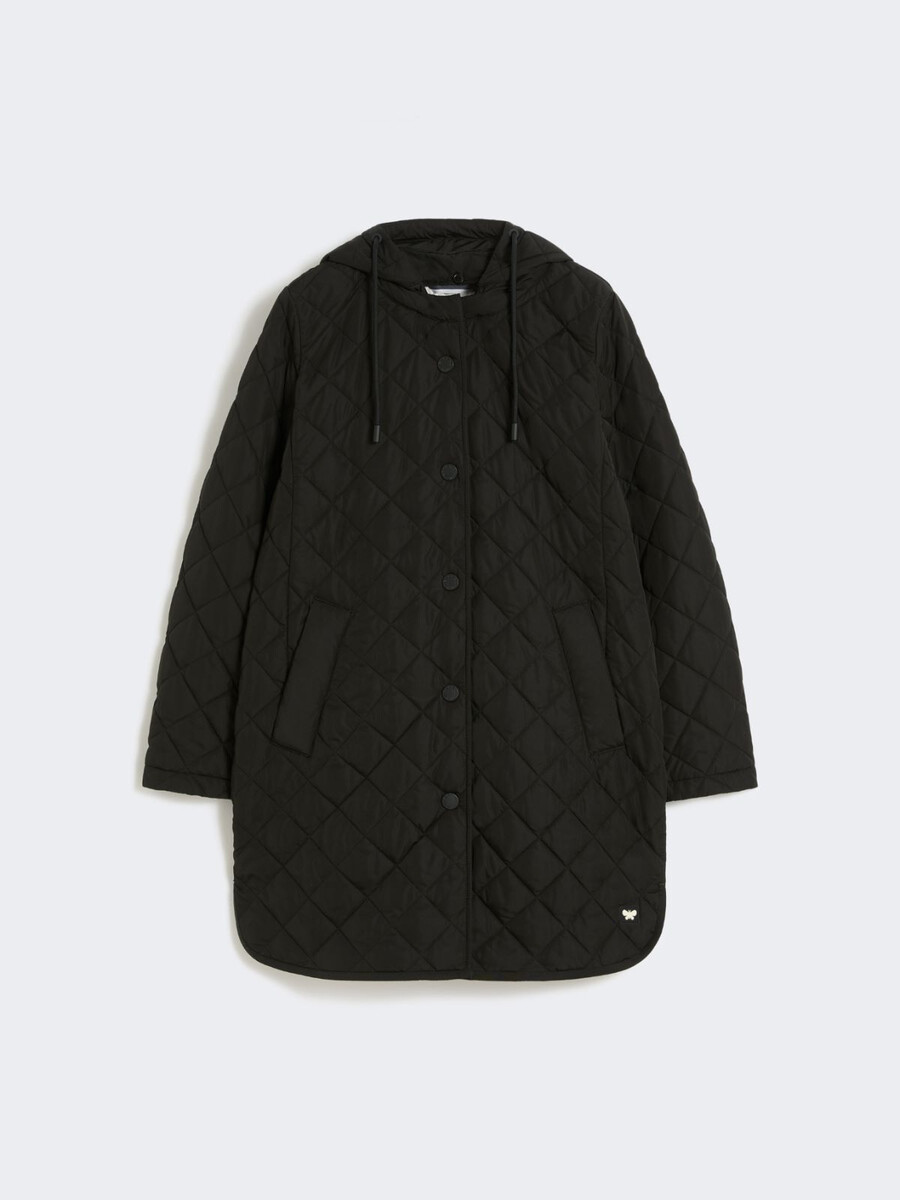 water-repellent fabric padded parka - black