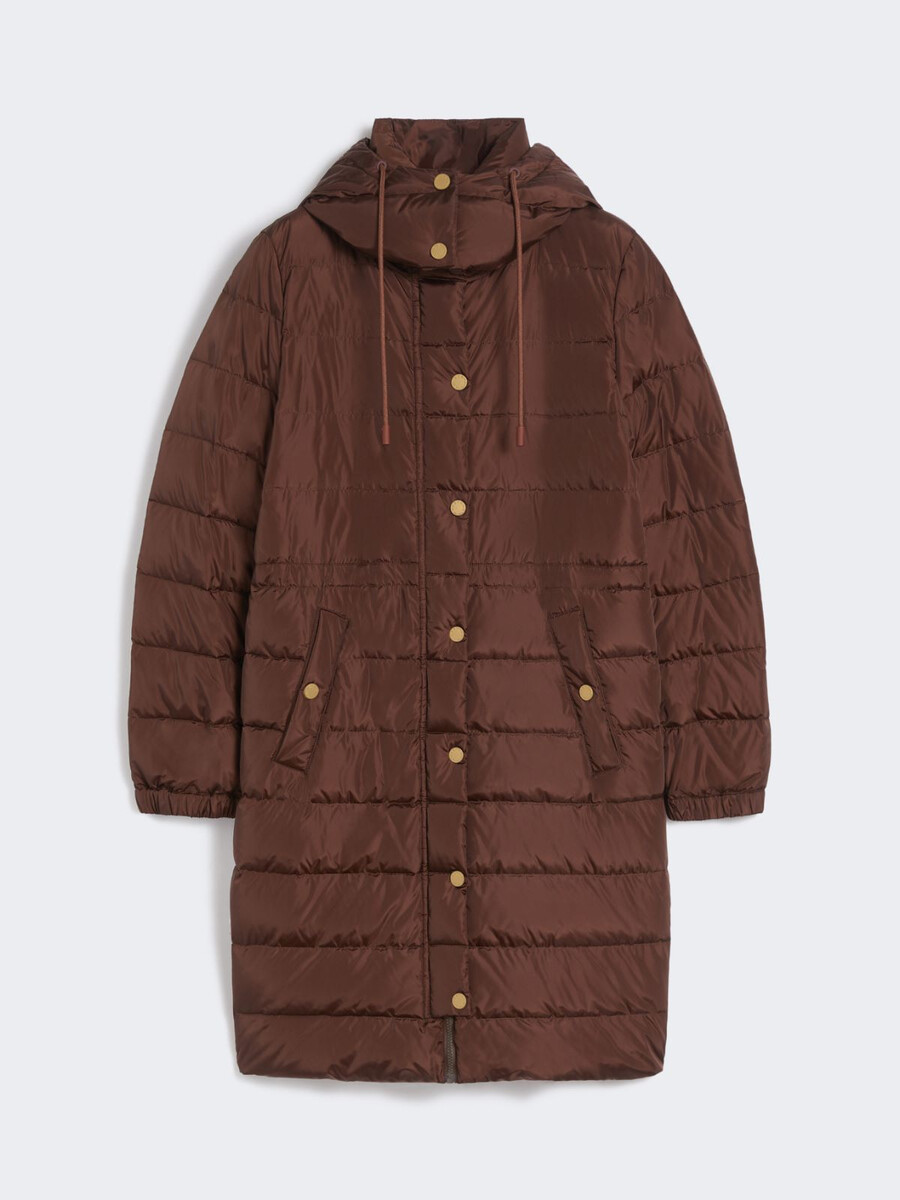 slim-fit down jacket in water-repellent taffeta - wine-coloured