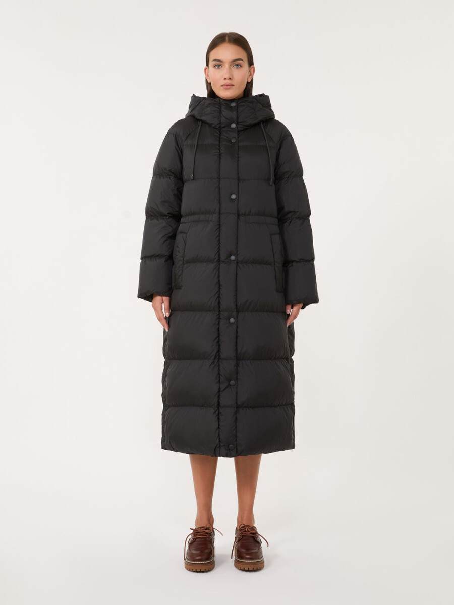 reversible down jacket in water-repellent canvas - black