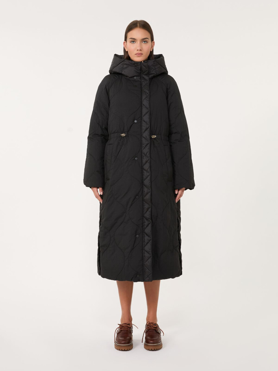 reversible down jacket in water-repellent canvas - black