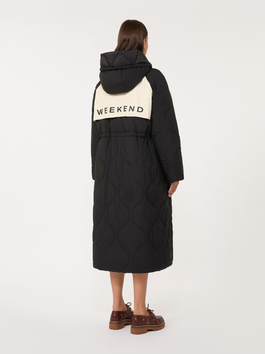 reversible down jacket in water-repellent canvas - black