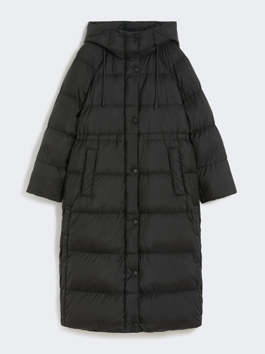 reversible down jacket in water-repellent canvas - black