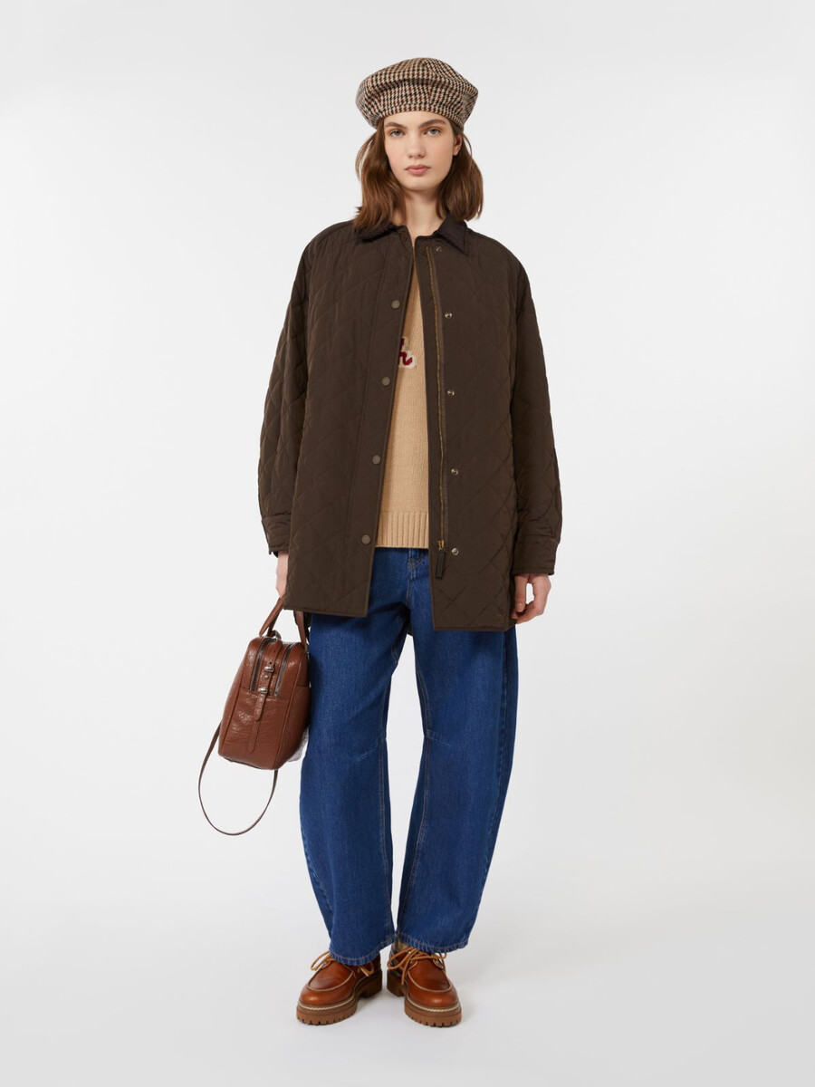 water-repellent taffeta jacket - chocolate