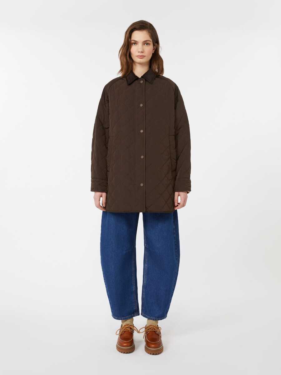 water-repellent taffeta jacket - chocolate