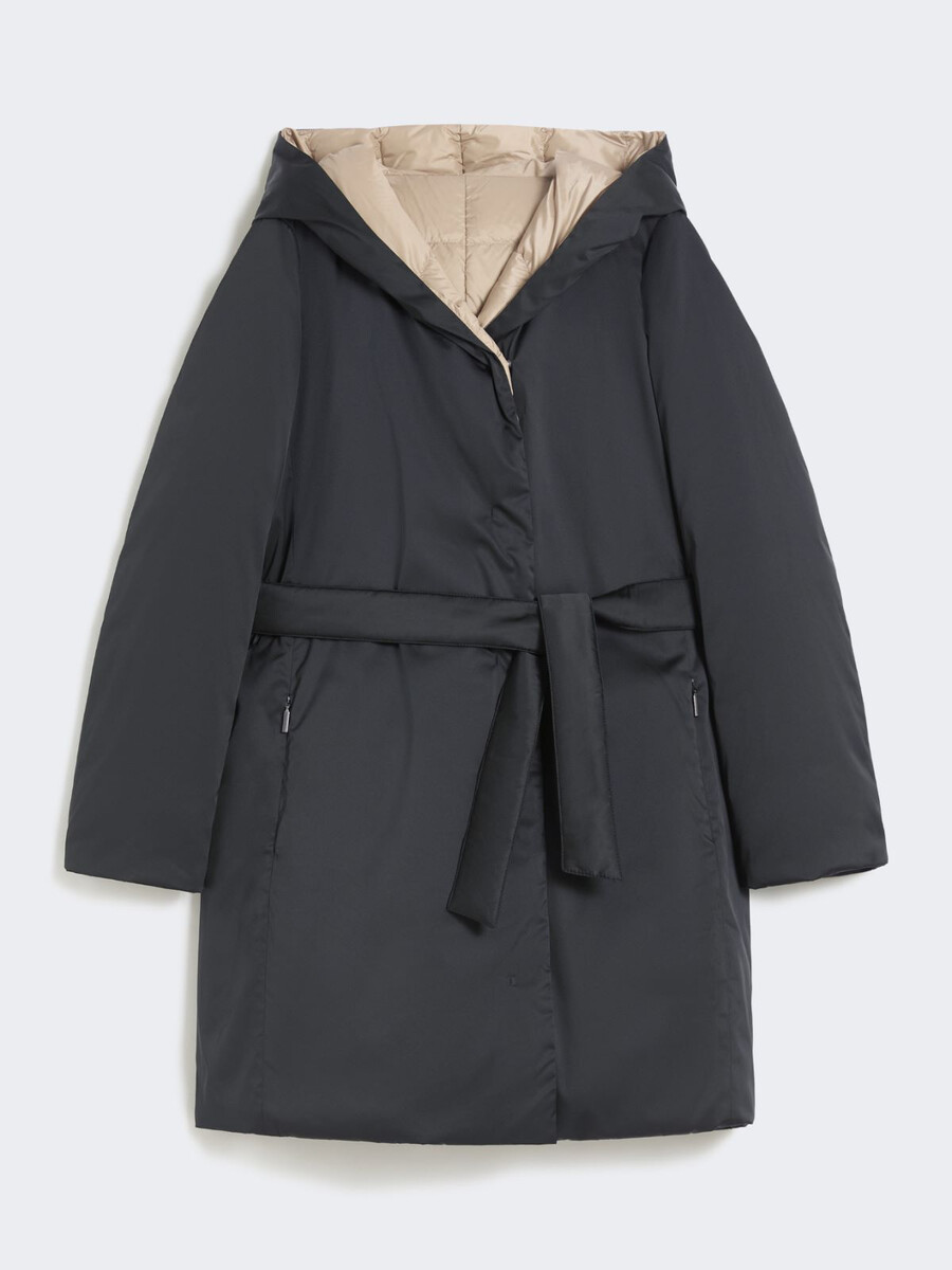 reversible down jacket in water-repellent fabric - black