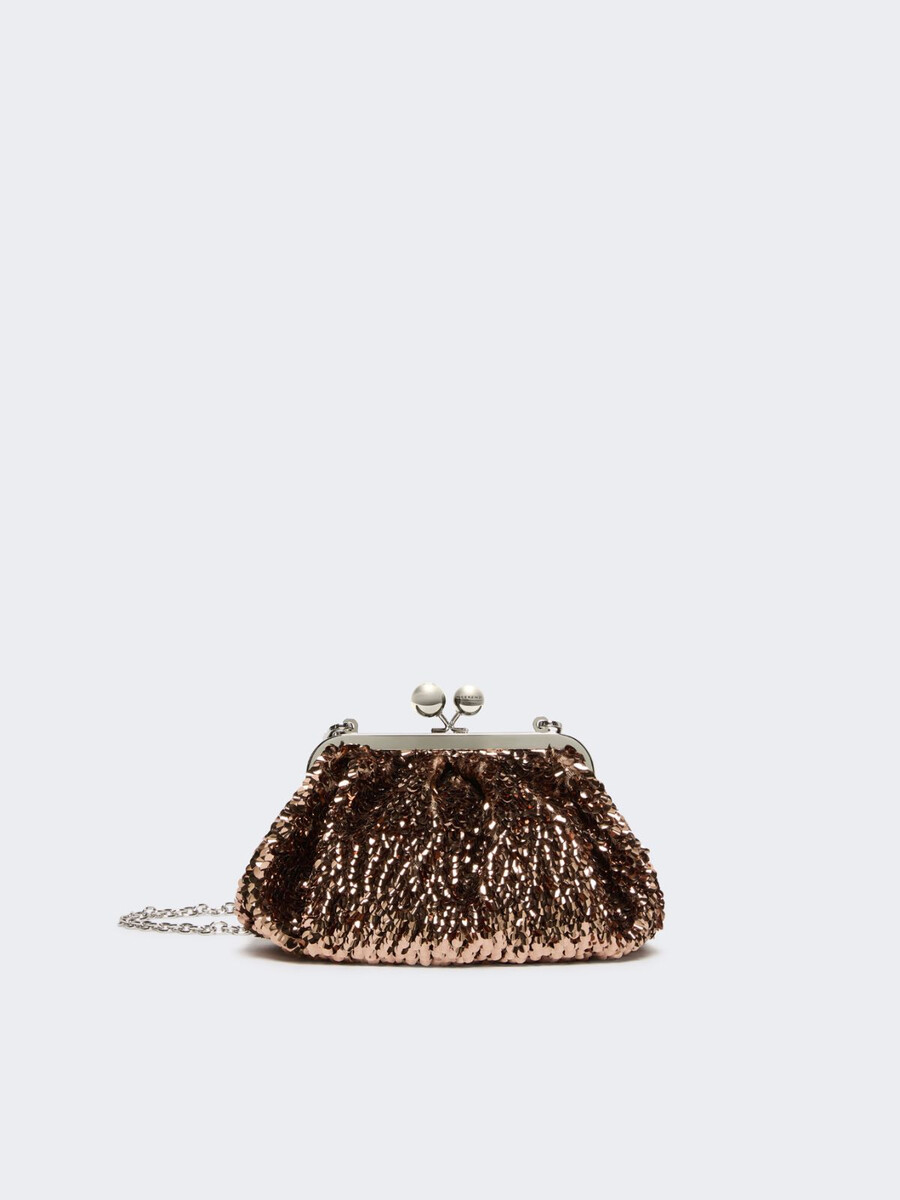sequin-adorned small satin pasticcino bag - pink