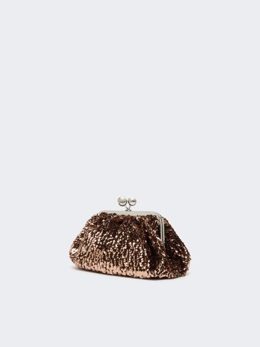 sequin-adorned small satin pasticcino bag - pink