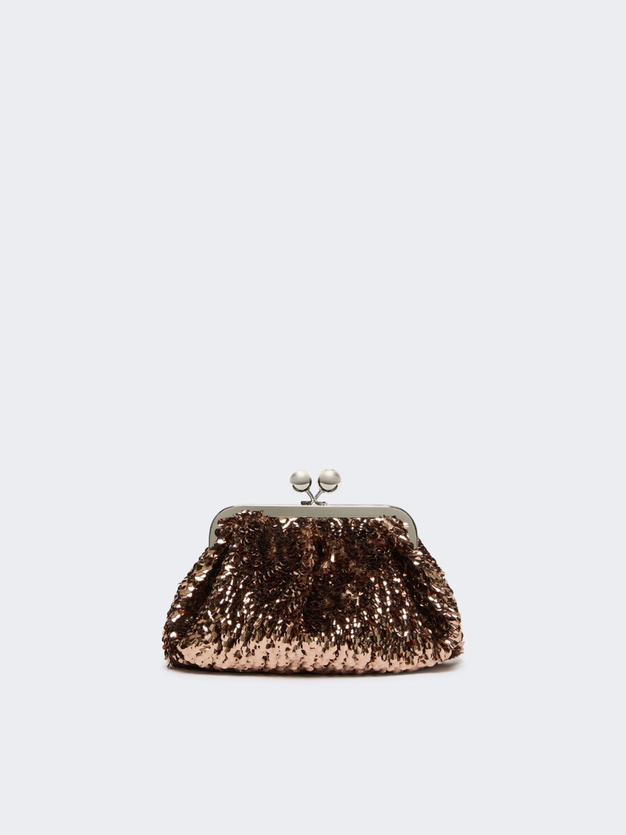 sequin-adorned small satin pasticcino bag - pink