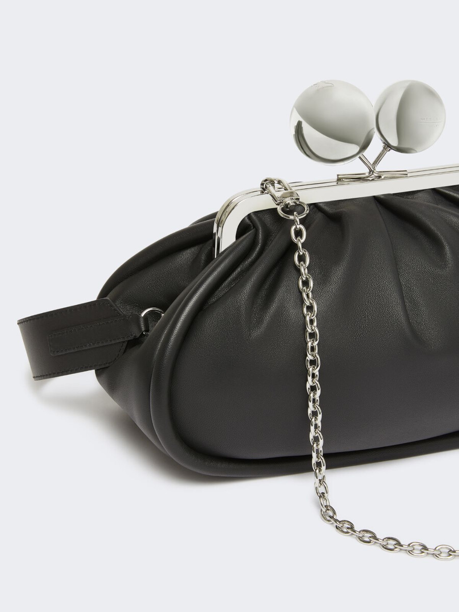 medium pasticcino bag in glossy nappa leather - black