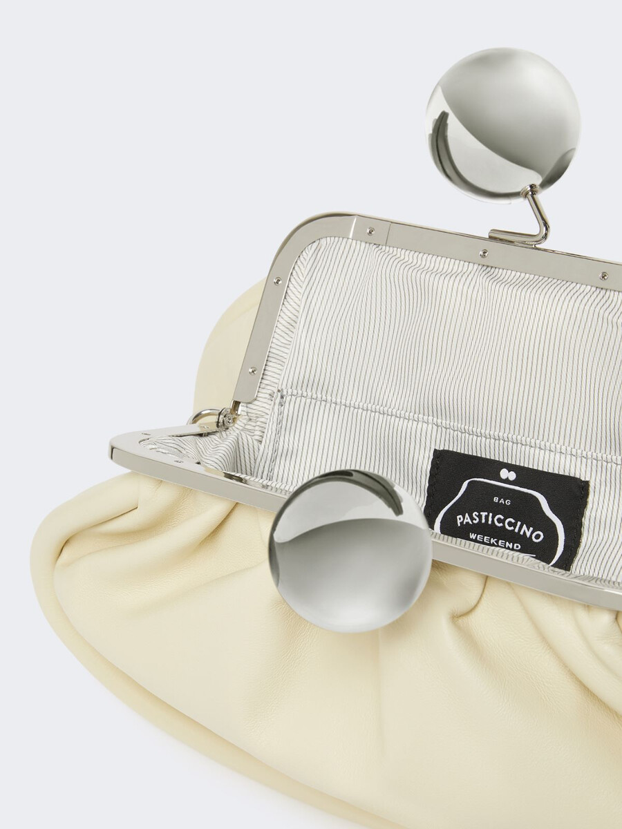 medium pasticcino bag in glossy nappa leather - ivory