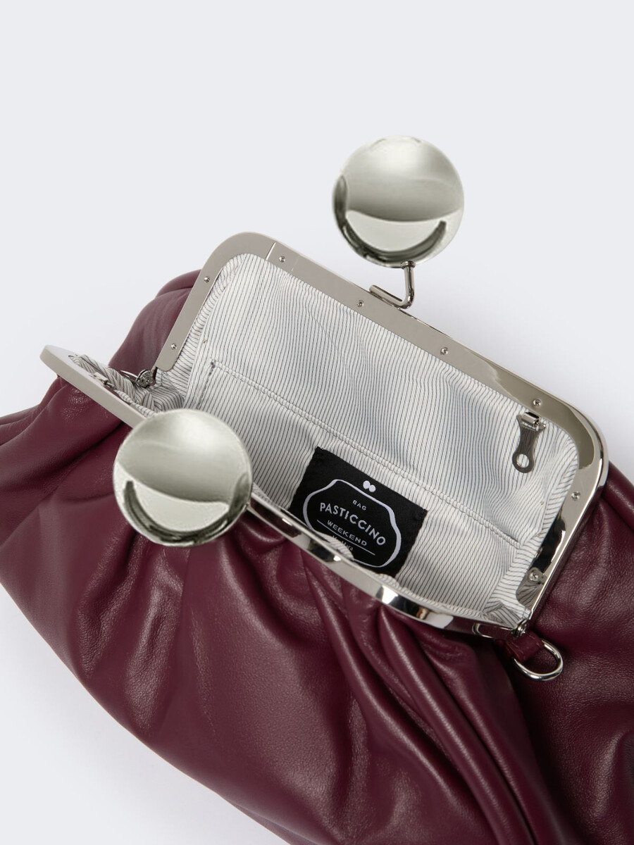 medium pasticcino bag in glossy nappa leather - red purple