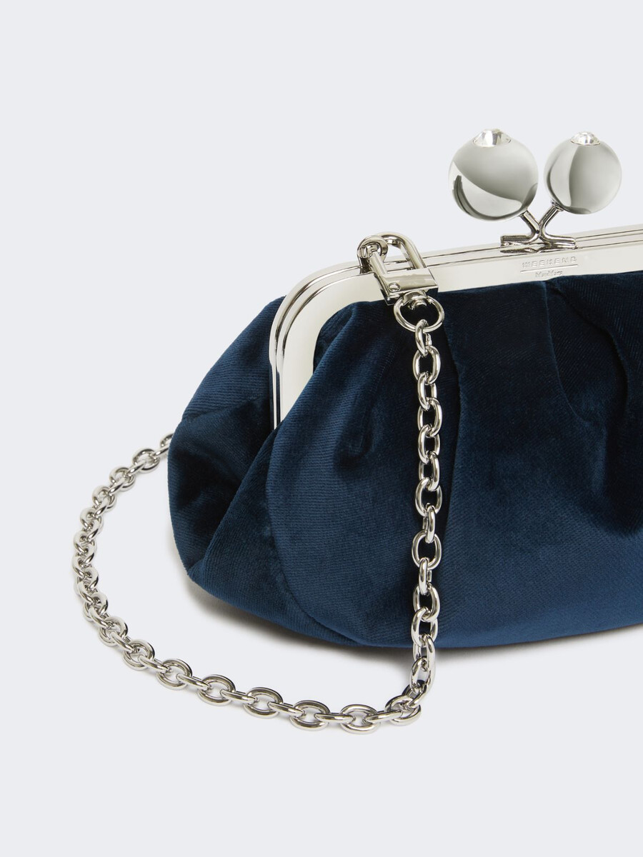 small cotton velvet pasticcino bag - ultramarine