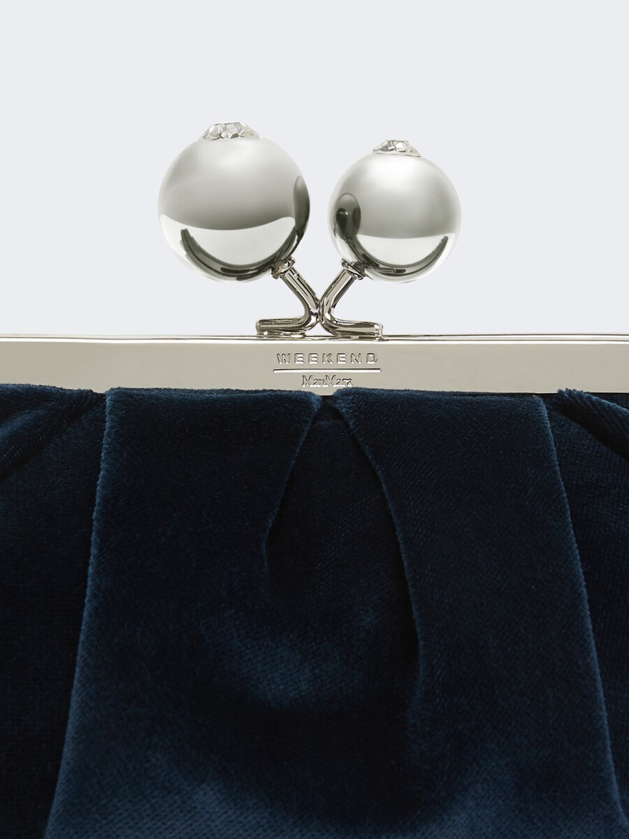 small cotton velvet pasticcino bag - ultramarine