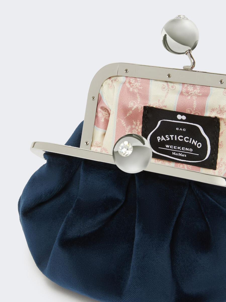 small cotton velvet pasticcino bag - ultramarine