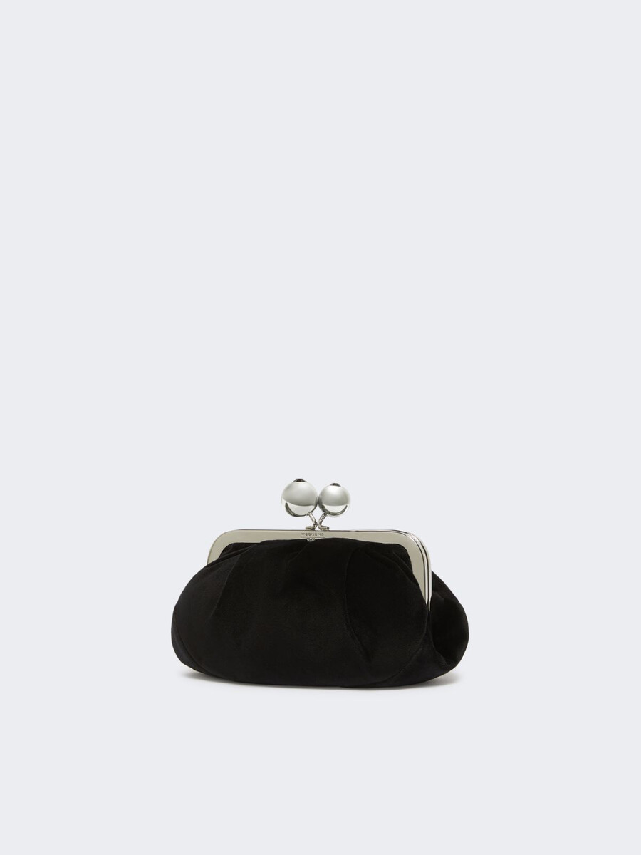small cotton velvet pasticcino bag - black