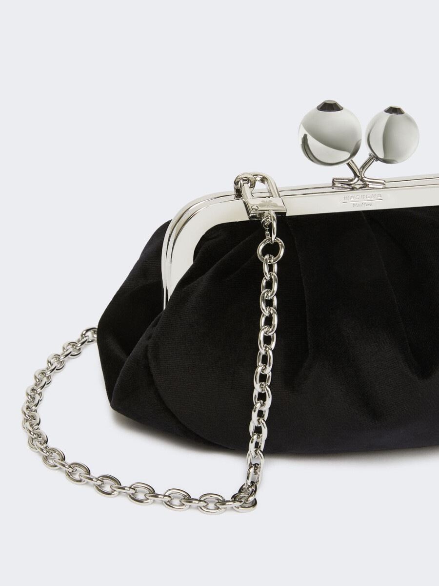 small cotton velvet pasticcino bag - black