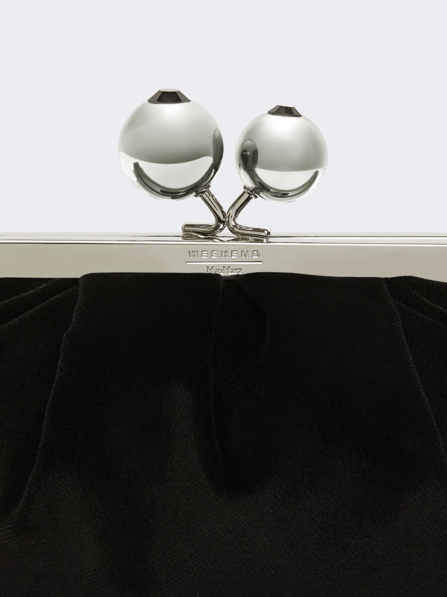 small cotton velvet pasticcino bag - black